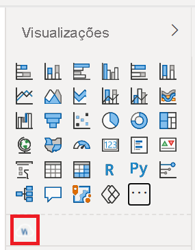 Screenshot of the Power BI Visualizations pane, which shows the new imported visuals.