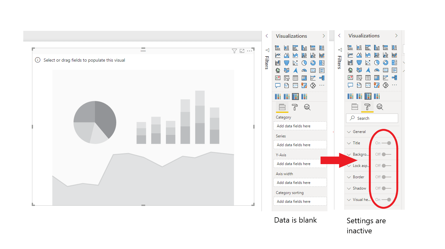 Criar visuais personalizados do Power BI sem associação de dados - Power BI