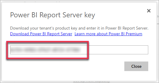 Power BI Report Server product key