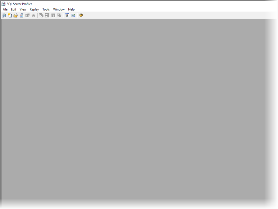 Captura de tela que mostra o SQL Server Profiler.