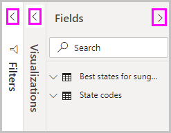 Captura de tela do Power BI Desktop mostrando o painel Campos.