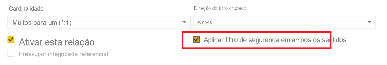 Captura de tela mostrando como aplicar o filtro de segurança.