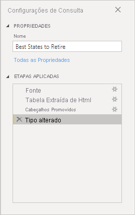 Screenshot of Power BI Desktop showing Query Settings in the right pane.