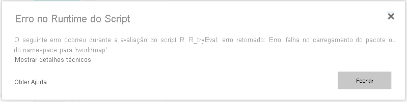 Screenshot showing a runtime error.