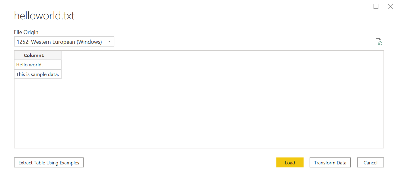 Carregamento de dados de um arquivo de texto simples não estruturado.