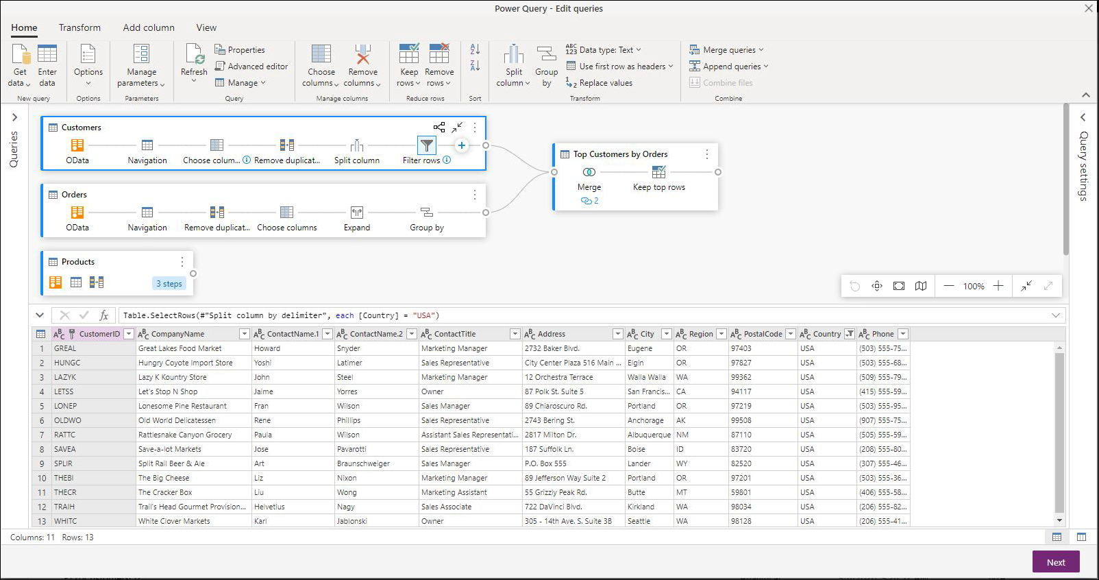 Modo de exibi o de diagrama power query microsoft learn