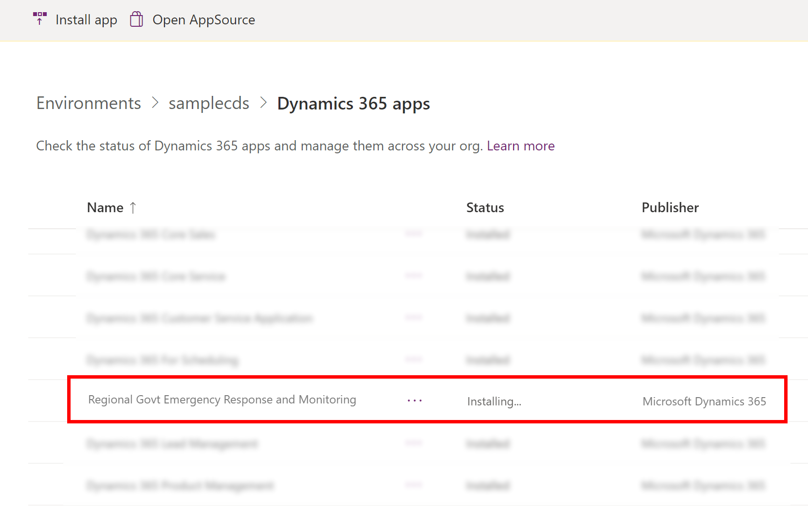 Monitorar o progresso da instalação do aplicativo Monitorar o progresso da instalação do aplicativo.
