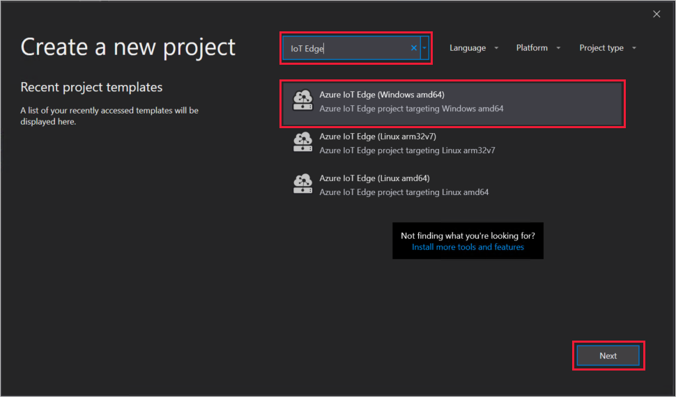 Criar um novo projeto do Azure IoT Edge