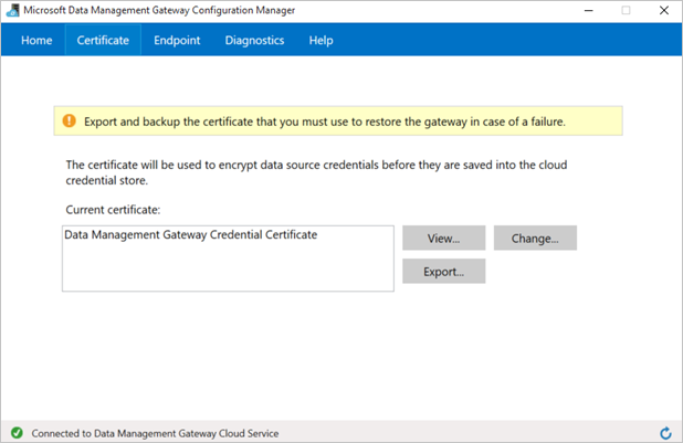 Alterar o certificado de gateway
