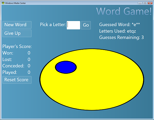 Captura de tela de exemplo do WordGame