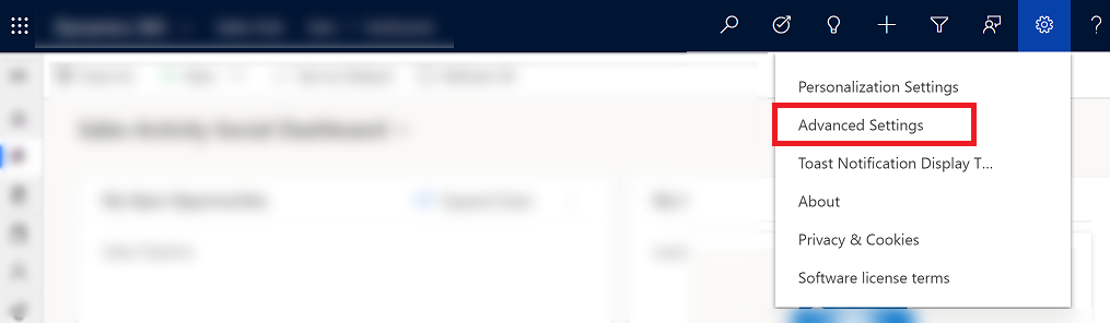 Select advanced settings Select advanced settings