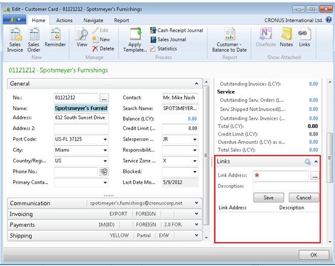 NAV_SalesOrder_RecordedLinks RoleTailored client recorded links example