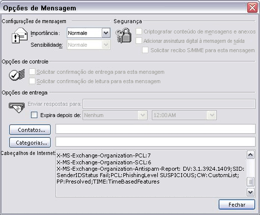 Exibindo os carimbos anti-spam no Outlook 2007