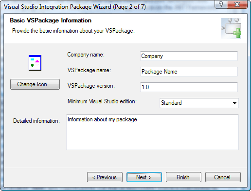 Informações básicas de VSPackage