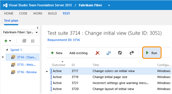 Selecionar e executar um teste específico