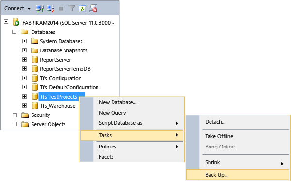 Usar as ferramentas fornecidas com o SQL Server