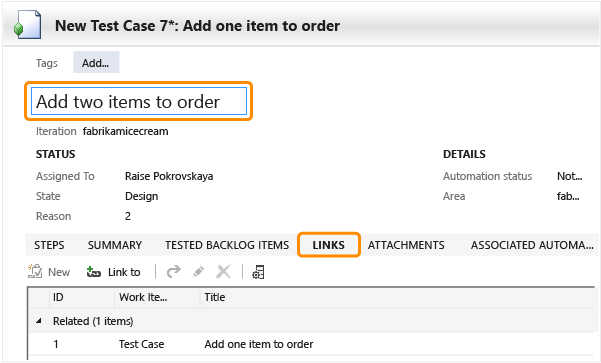 Right-click a test case and choose Create copy