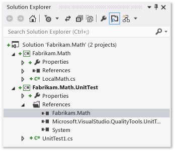 Gerenciador de soluções com projetos de teste e classe