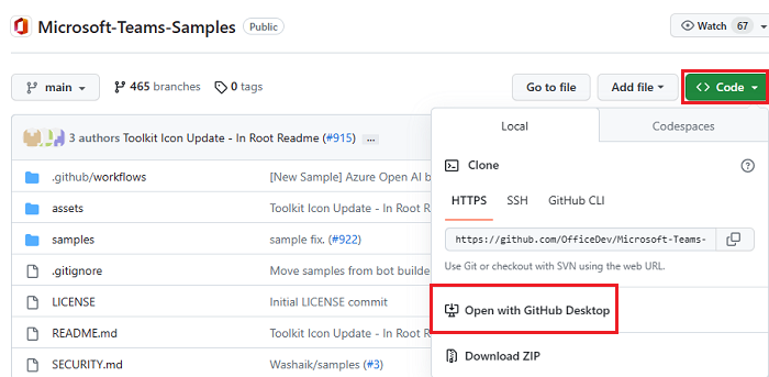 A captura de tela mostra a opção de clonar o repositório no local.