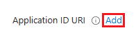 A captura de tela mostra a opção de adicionar URI da ID do Aplicativo.