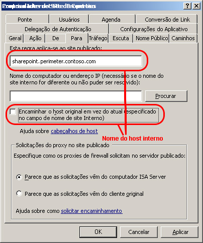 Mapeamentos Alternativos de Acesso - propriedades do site