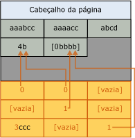 Página após compactação de dicionário