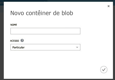 Criando um novo contêiner de blob.