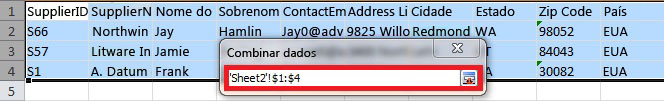 Excel - Caixa de diálogo Combinar Dados - minimizada
