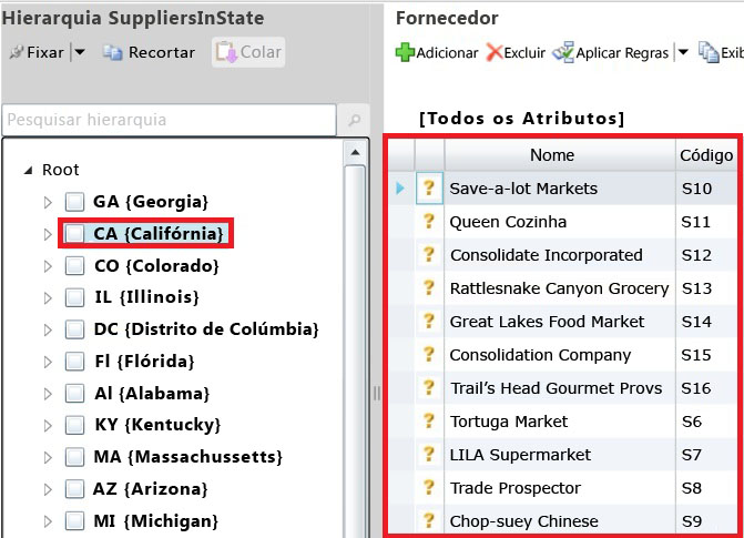Hierarquia Derivada no Explorer