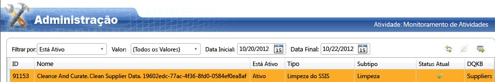 Projeto de Limpeza do DQS criado por pacote do SSIS