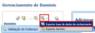 Menu Exportar Base de Dados de Conhecimento