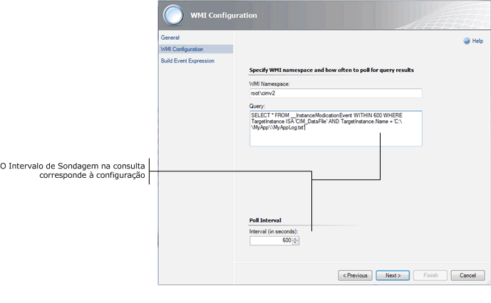 Intervalo de sondagem da fonte de dados WMI