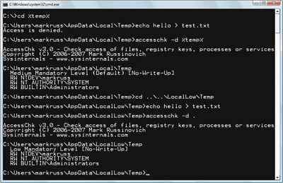 Figure B Command prompt can only create files in similar IL