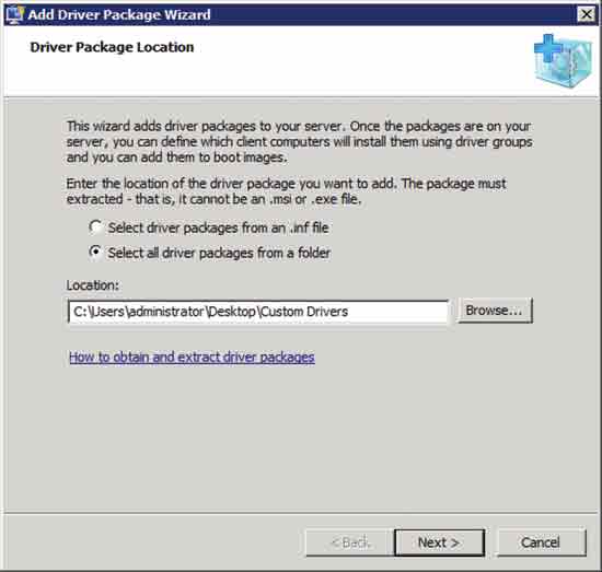 Figure 4 The Add Driver Package wizard