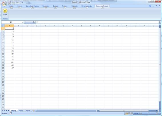 Figura 8 – Excel com aba e botão customizado