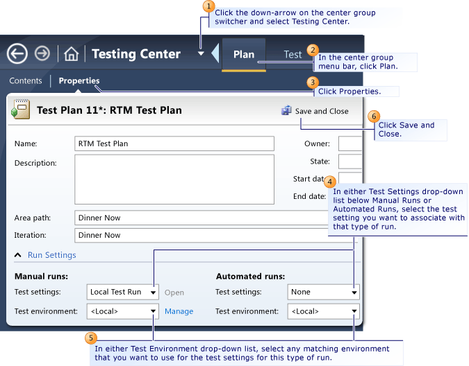 Escolhendo uma configuração de teste