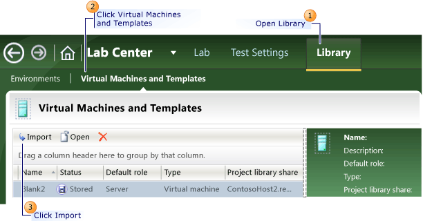 Etapas para importar uma VM ou um modelo de SCVMM