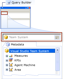 Construtor de Consultas - clicar no cubo do Team System