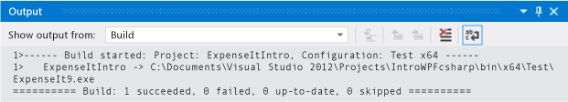 Avisos de compilação de janela de saída, o Visual C#