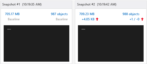 JS_Mem_App_Snapshot2 The baseline snapshot and snapshot 2