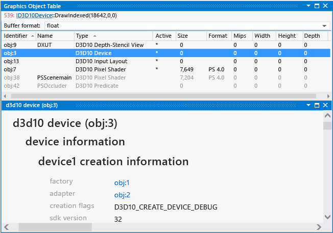 vsg_walkthru1_objtable Graphics Object Table and related device state