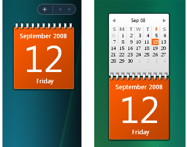 screen shot showing the visual transition defined in the dock event handler on the left and the undock event handler on the right.