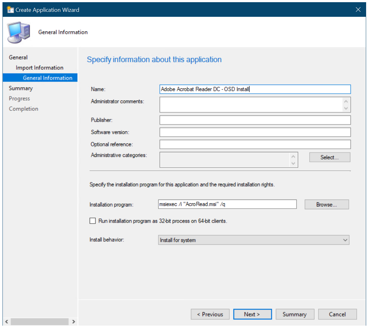 Add the OSD Install suffix to the application name Add the OSD Install suffix to the application name.