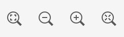 Os controles de zoom na barra de ferramentas inferior