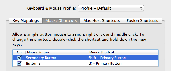 Configurações de preferência de teclado e mouse