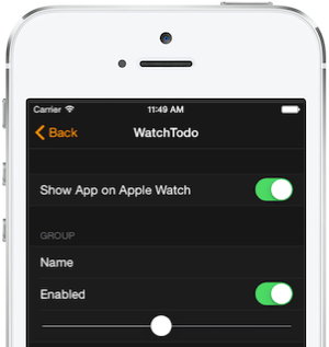 Os aplicativos do Apple Watch podem usar a mesma funcionalidade de Configurações que os aplicativos iOS