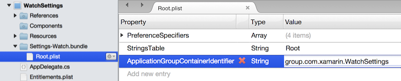 Adicionar uma chave ApplicationGroupContainerIdentifier à Root.plist