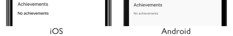 Exibição vazia da cadeia de caracteres de layout associável Captura de tela de uma exibição vazia de string de layout associável, no iOS e Android