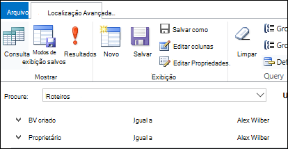 Criar consulta no Advanced Find.