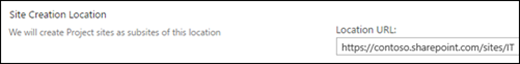 Localização de criação do site de projeto.